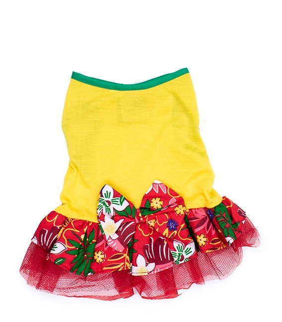 Pawsh Couture Tri Layer Tropics Red Pet Dress