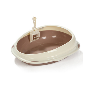 Timeless Series Round Brown 1kg Cat Litter Pan and Scoop