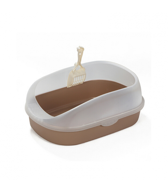 Crystal Series High Back Brown Cat Litter Pan and Scoop
