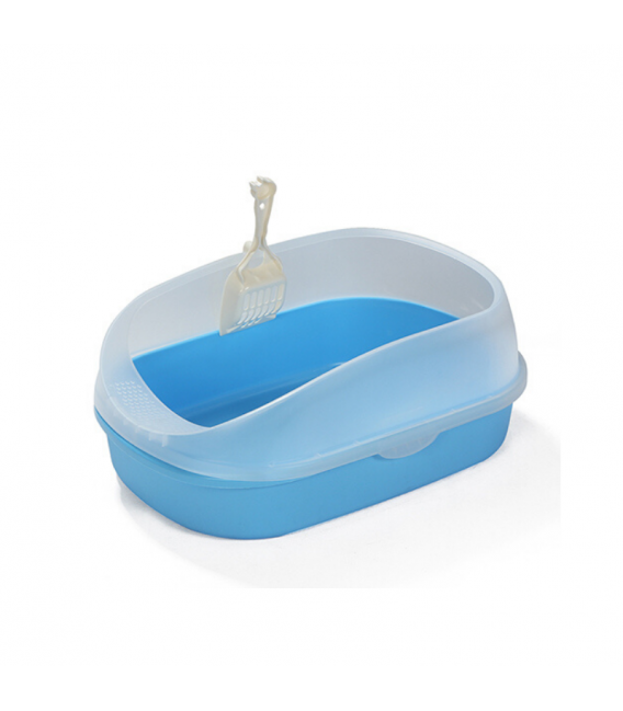 Crystal Series High Back Blue Cat Litter Pan and Scoop