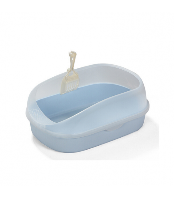 Crystal Series High Back Light Blue Cat Litter Pan and Scoop