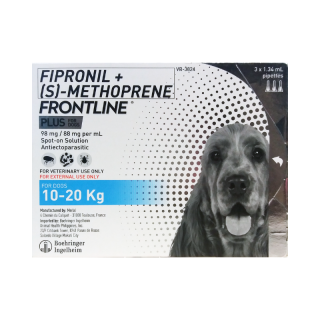Frontline Plus Flea & Tick Spot On for Dogs (3 pipettes)