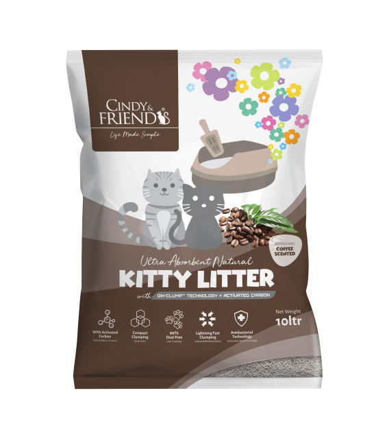 Cindy & Friends Ultra Absorbent Natural Coffee 10L Cat Litter