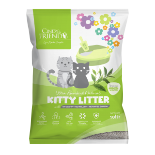 Cindy & Friends Ultra Absorbent Natural Green Tea 10L Cat Litter