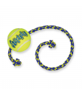 Kong SqueakAir Tennis Ball with Rope Medium Dog Toy