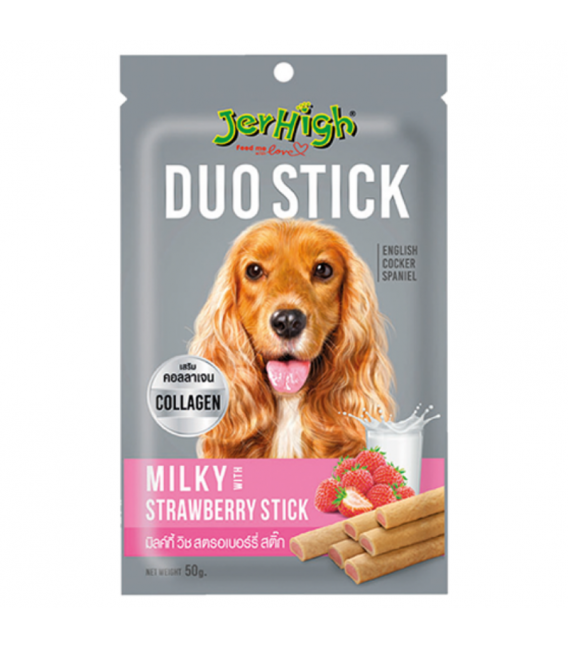 Jerhigh Duo Stick Milky Strawberry 50g Dog Treats