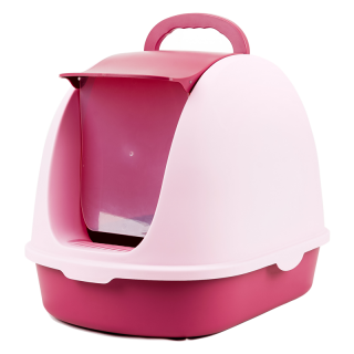 Simple Pets Pink Flip Top Enclosed Cat Litter Box with Scoop