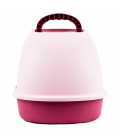 Simple Pink Flip Top Enclosed Cat Litter Box