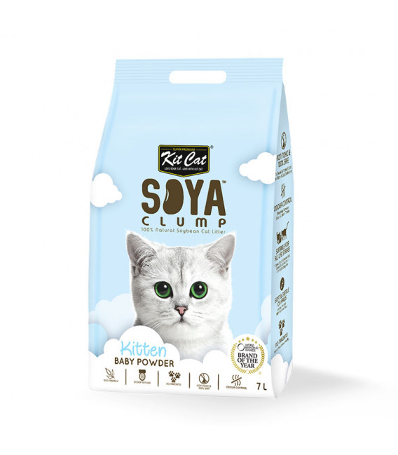 Kit Cat Soya Clump Baby Powder 7L Cat Litter