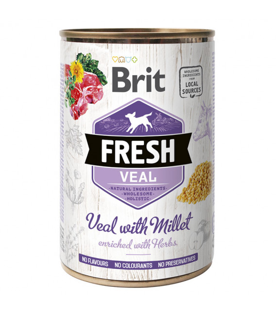Brit Fresh Veal with Millet 400g Dog Wet Food
