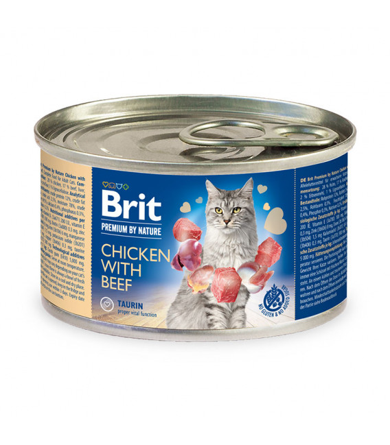 Brit Premium by Nature Chicken with Beef 200g Cat Wet Food