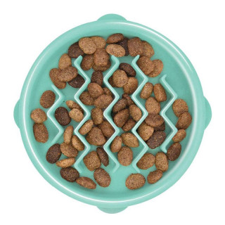 Outward Hound Mint Wave Fun Feeder Small Interactive Dog Bowl