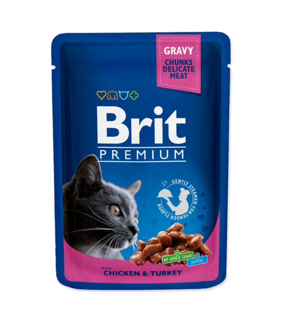 Brit Premium Meat Fillets in Gravy with Chicken & Turkey 100g Cat Wet Food