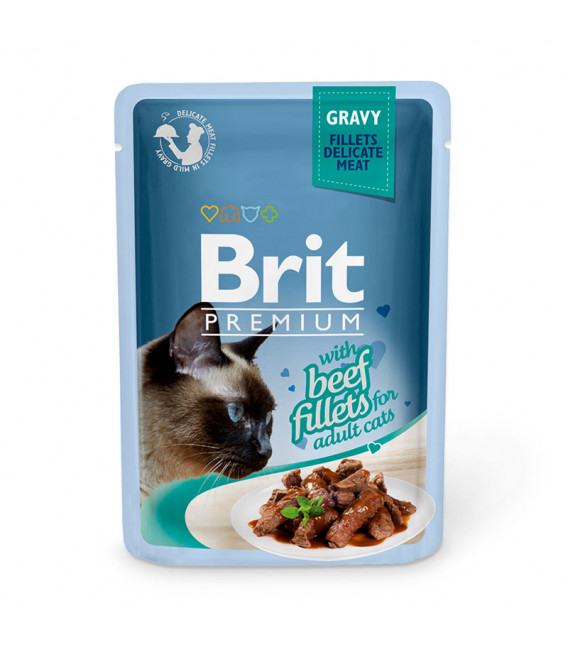 Brit Premium Gravy Fillet with Beef 85g Cat Wet Food