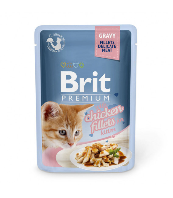 Brit Premium Gravy Fillet with Chicken 85g Kitten Wet Food