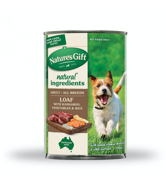 Nature's Gift Meal Time Kangaroo, Rice & Vegetables 700g Dog Wet Food