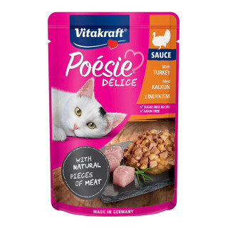 Vitakraft Poesie Deli Sauce with Juicy Turkey Breast in a Fine Sauce 85g Grain-Free Cat Wet Food
