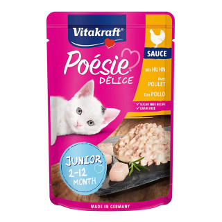Vitakraft Poesie Deli Sauce JUNIOR with Tender Chicken Fillet in a Fine Sauce 85g Grain-Free Cat Wet Food