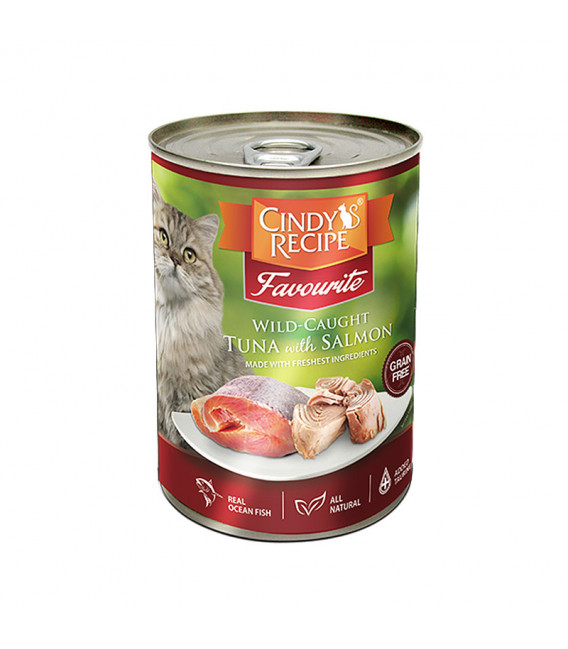 Cindy's Recipe Favourite Wild-Caught Tuna with Salmon 400g Cat Wet Food