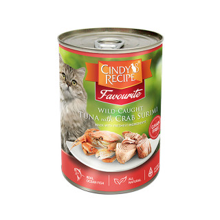 Cindy's Recipe Favourite Wild-Caught Tuna with Crab Surimi 400g Cat Wet Food