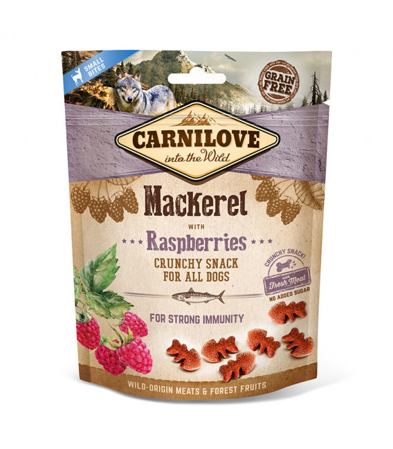 Carnilove Into the Wild Crunchy Snack Mackerel with Raspberries 200g Dog Treats