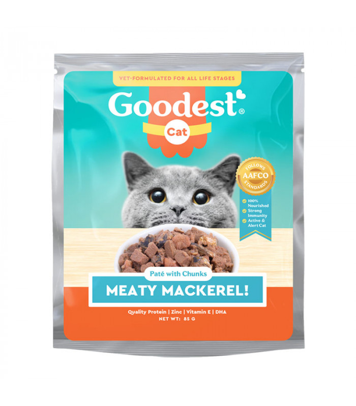 Goodest Cat Meaty Mackerel Pate with Chunks 85g Cat Wet Food Pet