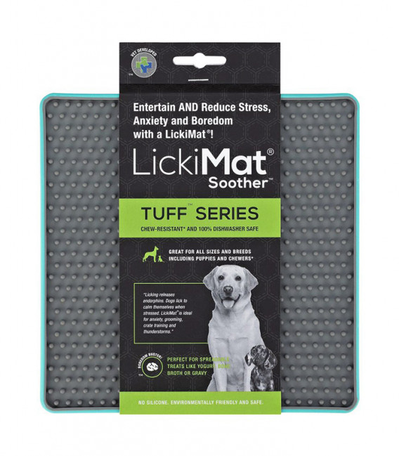 LickiMat Tuff Soother Turquoise Dog Feeder Mat