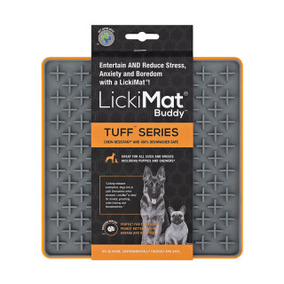 LickiMat Tuff Buddy Orange Dog Feeder Mat