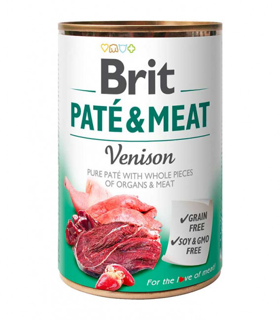 Brit Pate and Meat Grain-Free Venison 400g Dog Wet Food