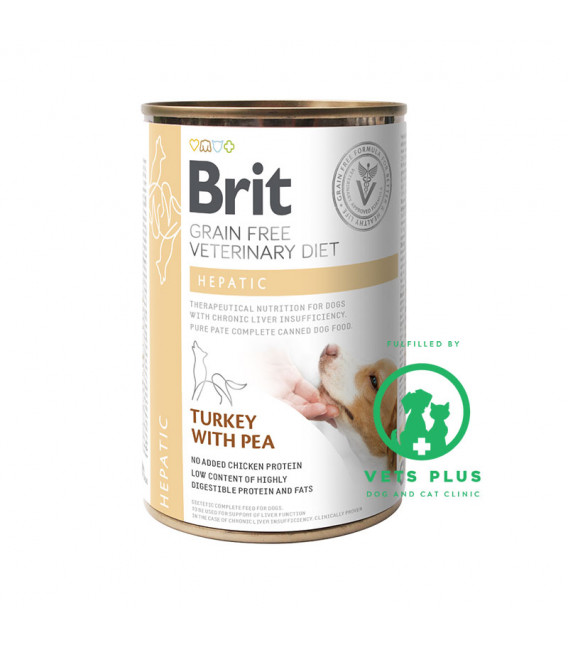 Brit Grain-Free Veterinary Diet Hepatic Turkey with Pea 400g Dog Wet Food