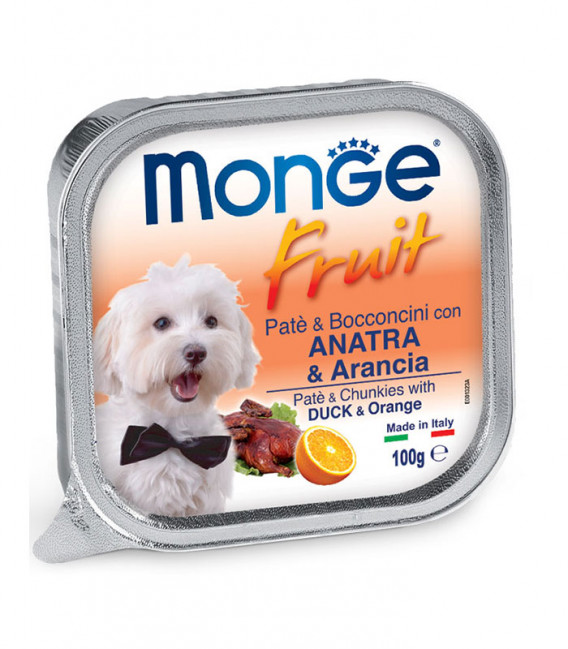 Monge Fruit Pate & Chunkies with Duck & Orange 100g Dog Wet Food
