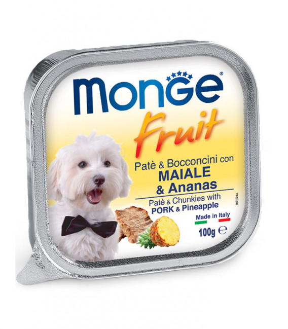 Monge Fruit Pate & Chunkies with Pork & Pineapple 100g Dog Wet Food