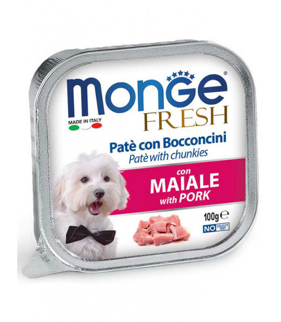 Monge Fresh Pate & Chunkies with Pork 100g Dog Wet Food