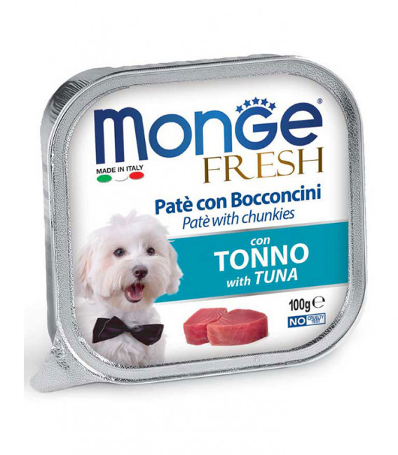 Monge Fresh Pate & Chunkies with Tuna 100g Dog Wet Food