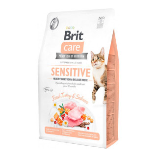 Brit Care Sensitive Healthy Digestion & Delicate Taste Fresh Turkey & Salmon Grain-Free 2kg Cat Dry Food