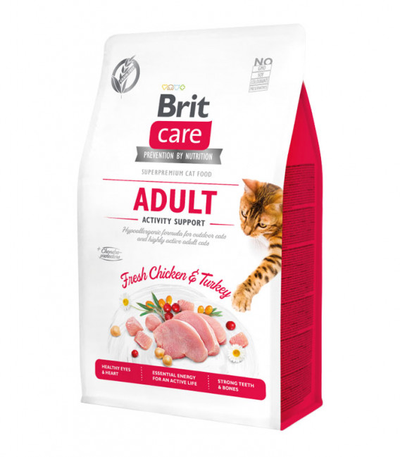 Brit Care Grain-Free Adult Activity Support Fresh Chicken & Turkey 2kg Cat Dry Food