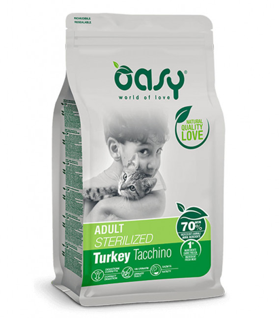 Oasy Sterilized Turkey Cat Dry Food