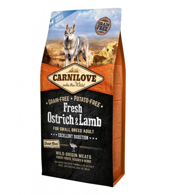 Carnilove Into The Wild Grain-Free, Potato-Free Fresh Ostrich & Lamb Dog Dry Food