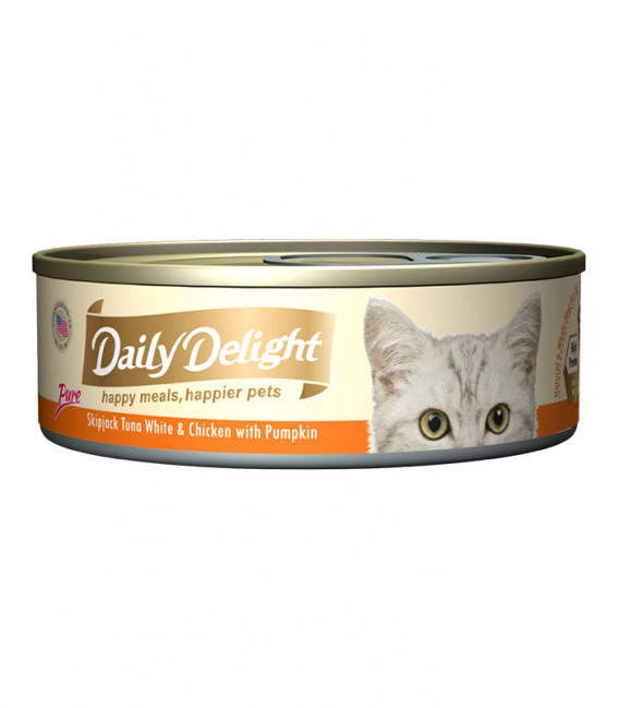 Daily Delight Pure Skipjack Tuna White & Chicken with Pumpkin 80g Cat Wet Food