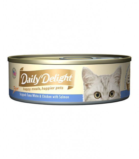 Daily Delight Pure Skipjack Tuna White & Chicken with Salmon 80g Cat Wet Food