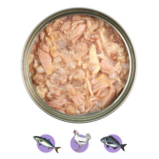 Daily Delight Pure Skipjack Tuna White & Chicken with Sea Bream 80g Cat Wet Food