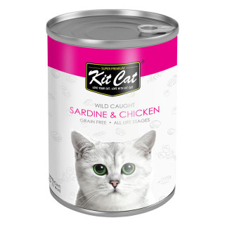 Kit Cat Super Premium Wild Caught Sardine & Chicken 400g Grain-Free Cat Wet Food