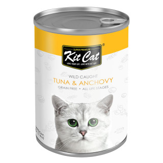 Kit Cat Super Premium Wild Caught Tuna & Anchovy 400g Grain-Free Cat Wet Food