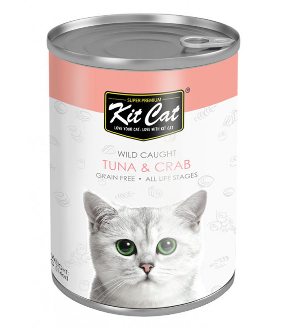 Kit Cat Super Premium Wild Caught Tuna with Crab 400g Cat Wet Food
