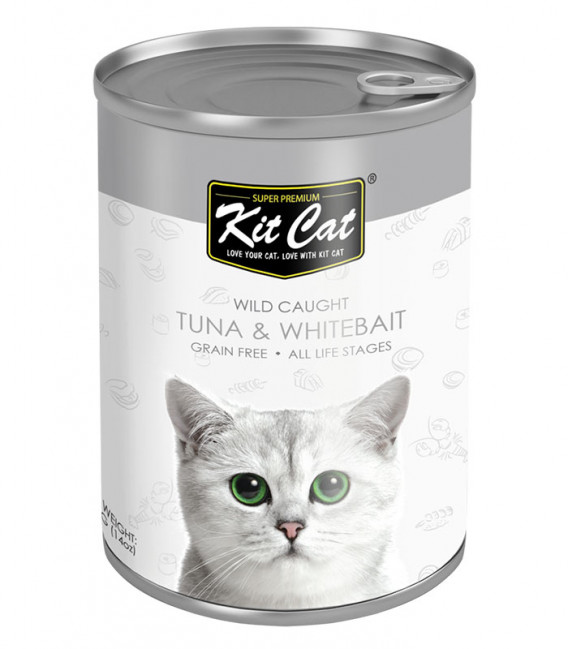 Kit Cat Super Premium Wild Caught Tuna with Whitebait 400g Cat Wet Food