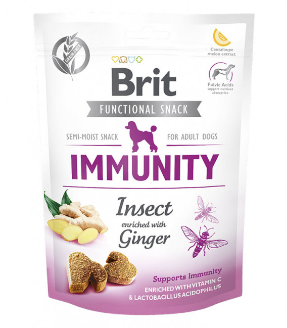 Brit Care Functional Semi-Moist Snack Immunity Insect Enriched with Ginger 150g Dog Treats