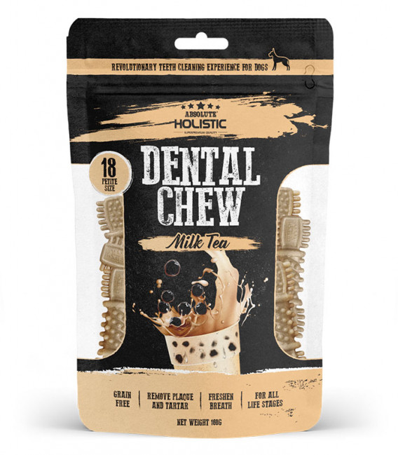 Absolute Holistic Dental Chew Milk Tea Petite Size 160g Dog Treats