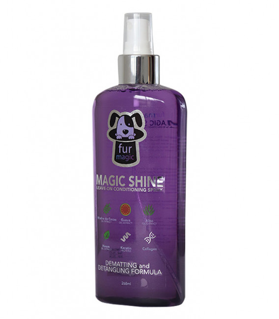 Furmagic Magic Shine PURPLE with Dematting and Detangling Formula 268ml Dog Leave-on Conditioning Spray