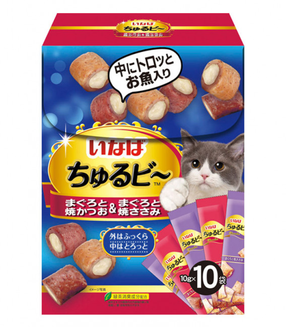 Inaba Churubee Mixed Maguro & Grilled Chicken Grain-Free 10g x 10 Sticks Cat Treats (QSC-275)