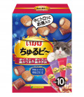 Inaba Churubee Mixed Maguro & Grilled Chicken with Vitamin E & Green Tea Grain-Free 10g x 10 Sticks Cat Treats (QSC-275)